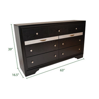 Sunvega Seven Drawer Wood Dresser with Spacious Storage for Bedroom