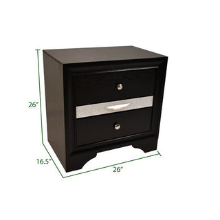 Sunvega White Acacia Wood Nightstand with Metal Drawer Pulls and Dovetail Joints