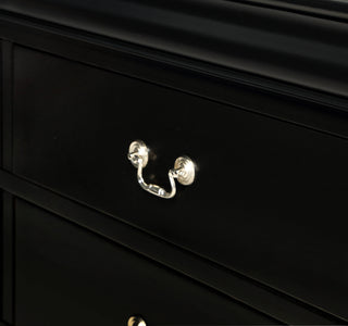 Sunvega Solid Wood Louis Philip Style Nightstand with Two Soft Close Drawers