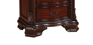 Sunvega Traditional Style End Table with Marble Top and Three Drawers