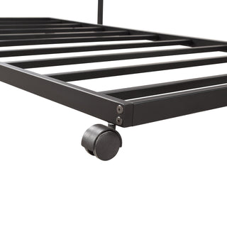 Sunvega Multifunctional Metal Daybed Frame with Trundle for Living Room Guest Room