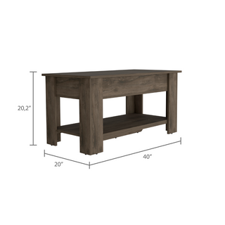 Sunvega Dark Brown Lift Top Storage Bench with Lower Shelf for Entryway