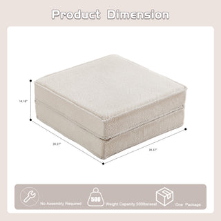 Sunvega Convertible Modular Sectional Mahjong Sofa Bed with Ottoman in Circle Fleece Fabric