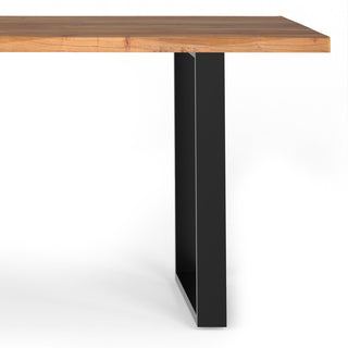 Sunvega Handcrafted Modern Industrial Acacia Wood Dining Table Natural Finish