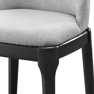 Sunvega Light Grey Linen Upholstered Side Chairs with Wood Tapered Legs Set of 2