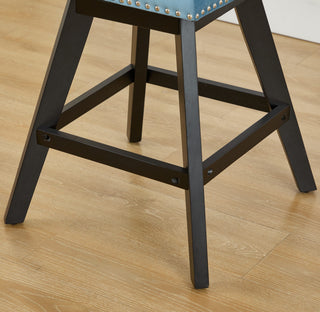 Sunvega Swivel Velvet Barstools with Button Tufted Back and Chrome Nailhead Trim