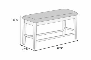 Sunvega Walnut Color Cushion Padded Seat Dining Room Bench in Contemporary Style
