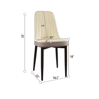 Sunvega Modern PU Leather Dining Chairs with Thick Soft Cushions and Black Metal Legs