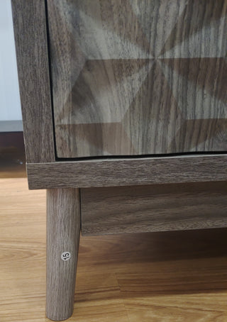 Sunvega Modern Sideboard Cabinet with 4 Diamond Relief Doors for Living Dining Room