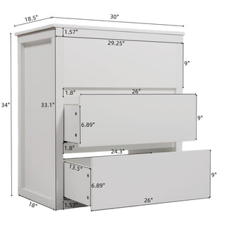 Sunvega Gray Bathroom Vanity with Ceramic Sink and 2 Soft Close Full-Extension Drawers