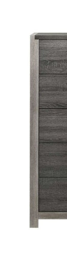 Sunvega 5 Drawer Chest in Jehoram Gray Finish with Wood Center Glide Drawers