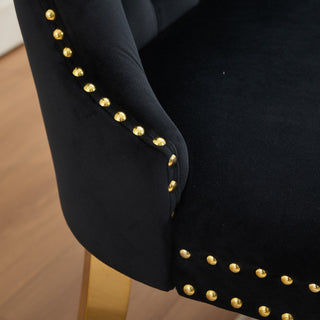 Sunvega Mid Century Modern Velvet Double Dining Loveseat Bench with Gold-Plated Steel Legs