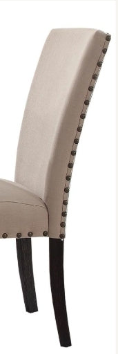 Sunvega Linen Upholstered Parson Armless Side Chair with Nailhead Trim