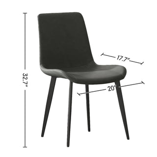 Sunvega Modern Leather Dining Chair with Sleek Metal Legs for Kitchen