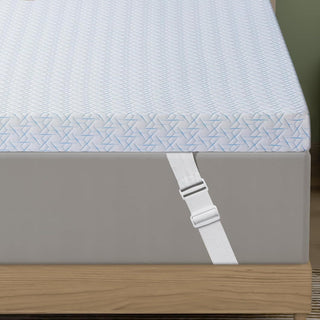 Sunvega 4 Inch Extra Firm Cooling Gel Memory Foam Mattress Topper with Fiber Cover