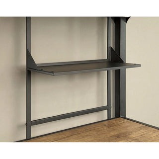 Sunvega Industrial Twin Over Workstation Bunk Bed With Wood Panels And Nailhead Trim