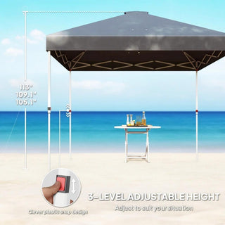 Sunvega 10x10 ft American Flag Print Party Tent with Adjustable Height and Sidewall