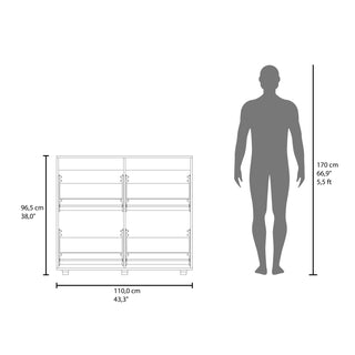Sunvega Modern Tilt-Out Shoe Storage Cabinet with Scratch-Resistant White Finish