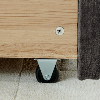Sunvega Modern King Size Upholstered Bed with Storage Drawers and Soft Chenille Fabric