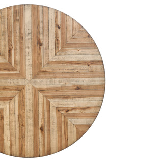 Sunvega Round Dining Table with Metal Legs and Light Birch Veneer Top for Kitchen