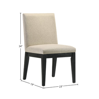 Sunvega Beige and Black Padded Side Chairs with Ergonomic Design for Living Room