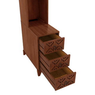 Sunvega American Style End Table with Charging Station Drawers and Arc Design