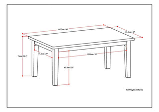 Sunvega Handcrafted Solid Wood Oak Veneer Dining Table for 6 People