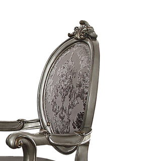 Sunvega Silver and Antique Platinum Arm Chair with Nailhead Trim Set of 2