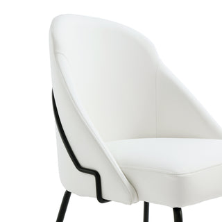 Sunvega Modern Upholstered Leatherette Dining Chair with Gold Steel Frame