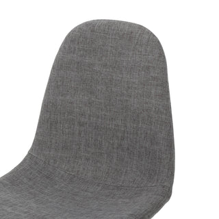 Sunvega Modern Iron Legs Upholstered Dining Chairs with Walnut Finish, Set of 2