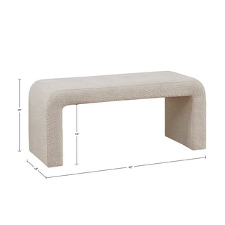 Sunvega Modern Waterfall Bench with Cozy Boucle Fabric for Bedroom