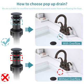 Sunvega Brushed Gold 2-Handle 4-Inch Centerset Vanity Sink Faucet with 360 Degree Rotating Spout