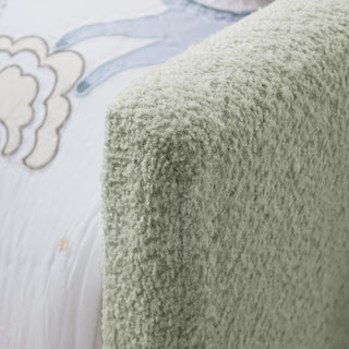 Sunvega Twin Size Upholstered Platform Bed with Cute Rabbit Ear Shaped Headboard