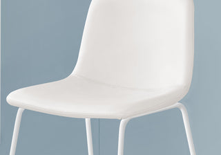 Sunvega Modern White Leather-Look Bar Height Chair for Standing Desks