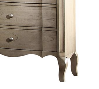 Sunvega Antique Tauge Finish Nightstand with Three Spacious Drawers and Wooden Cabriole Legs