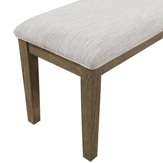 Sunvega Light Brown Finish Wooden Counter Height Dining Table Set with Bench