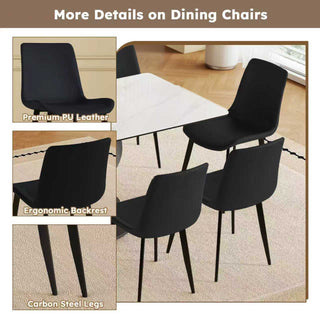 Sunvega PU Leather Dining Chairs with Ergonomic Design for Home and Office Use