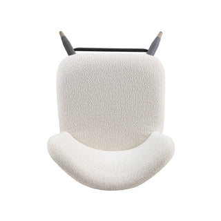 Sunvega Modern Barstool with White Fabric Seat and Black Gold-Tipped Metal Legs