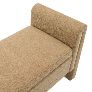 Sunvega Modern Teddy Upholstered Storage Bench with Arms for Living Room Bedroom