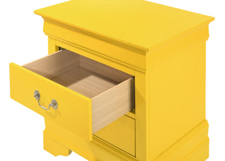 Sunvega Vibrant Yellow Traditional Nightstand with Two Drawers for Easy Storage
