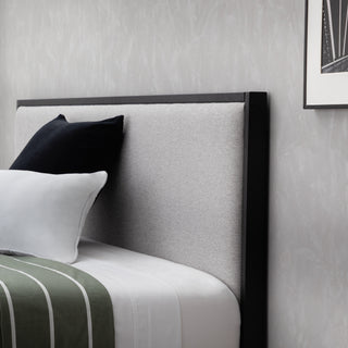 Sunvega King Bed Frame with Upholstered Headboard and Metal Platform Base
