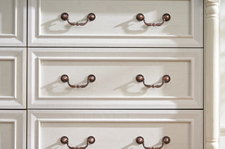 Sunvega Antique Two Tone Finish Wooden 6 Drawer Dresser Chest for Bedroom