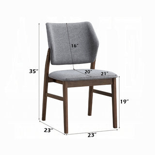Sunvega Farmhouse Style Yellow Fabric and Walnut Finish Dining Side Chairs Set of 2