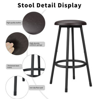 Sunvega 5-Piece Kitchen Counter Height Table Set with 4 Stools, Durable MDF and Iron Frame