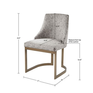 Sunvega Modern Grey Upholstered Parsons Dining Chair Set with Metal Frame