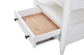 Sunvega White Finish Open Nightstand With 2 Storage Drawers and Custom Hardware