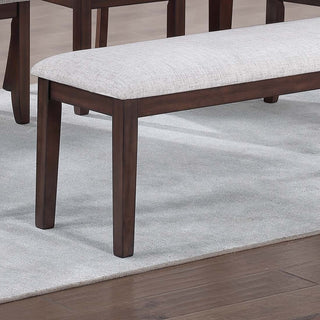 Sunvega Walnut Color Cushion Padded Seat Dining Room Bench in Contemporary Style