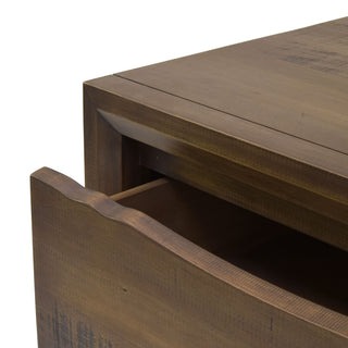 Sunvega Mocha Finish Brazilian Pine 5-Drawer Chest with Antique Silver Hardware