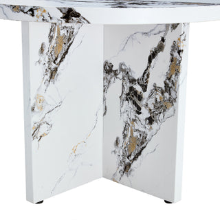 Sunvega Round MDF Dining Table for Kitchen with 42 Inch Spacious Tabletop