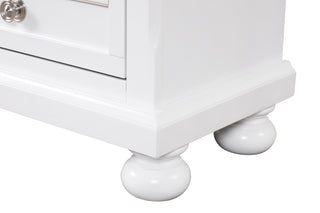 Sunvega White Wood Veneer Nightstand with Felt Lined Drawer for Bedroom